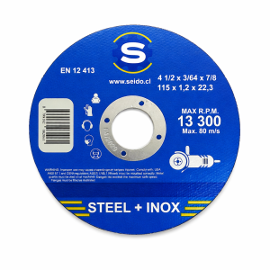SEIDO Disco de Corte Fino Steel Inox 115 mm (4,5") x 1,2 mm