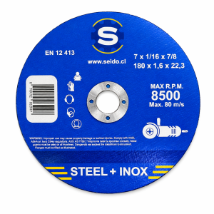Disco de Corte Fino SEIDO Steel e Inox 180 mm (7") x 1,6 mm