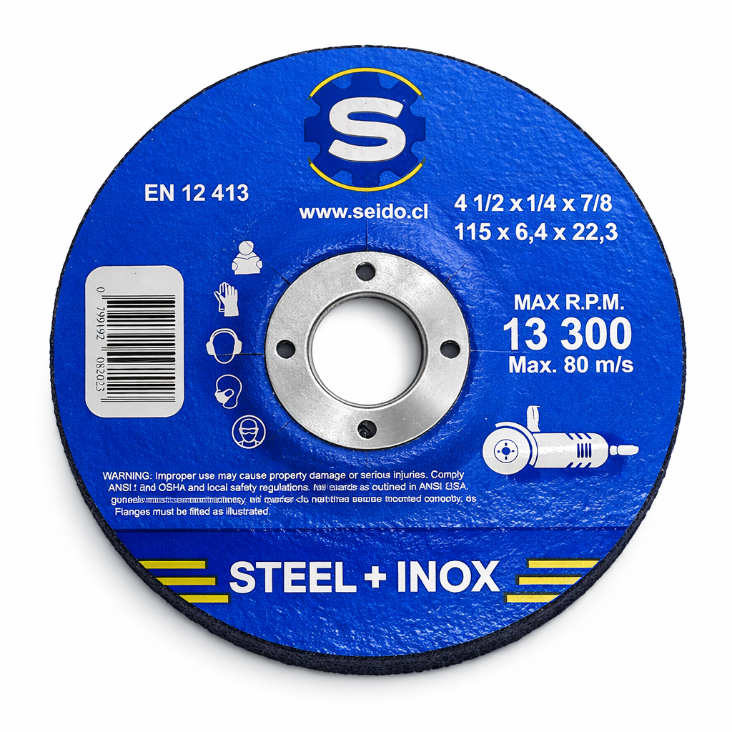 Disco Desbaste SEIDO Steel Inox 115 mm (4,5") x 6 mm